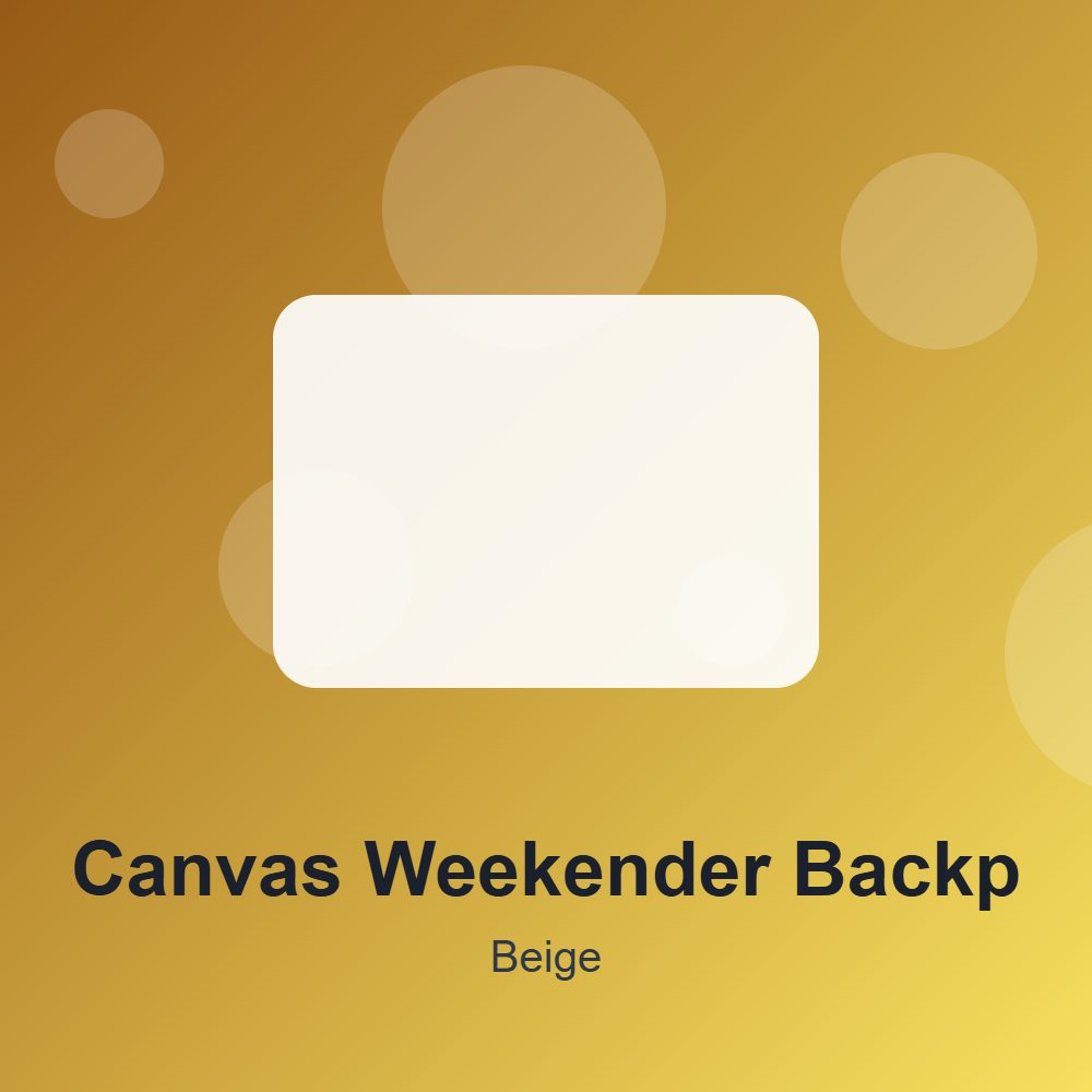 Canvas Weekender Backpack in Beige